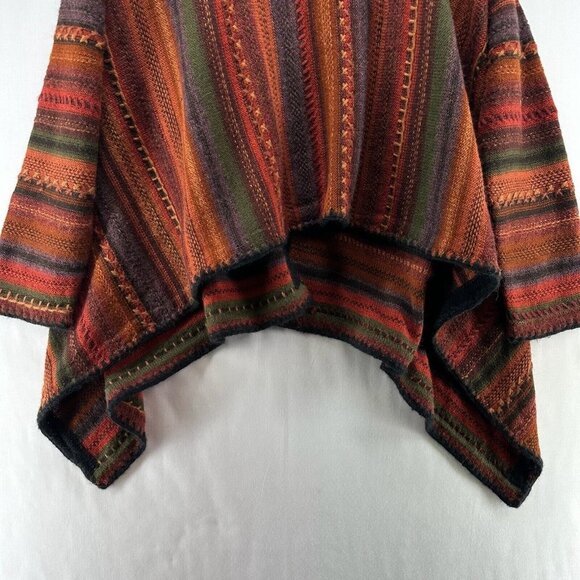 Sweater Womens Size M Southwestern Striped Cardigan One Button Asymmetric Brown - Picture 7 of 11